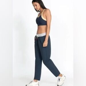 Johnny Was Calme Mix Nylon Taper Leg Pant NWT   (Navy Blue and Heather Gray) M